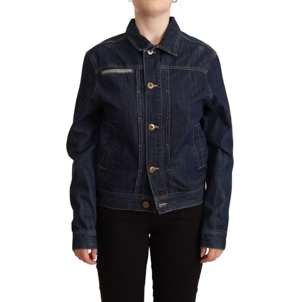 Master Coat Dark Blue Button Down Long Sleeves Denim Women's Jacket